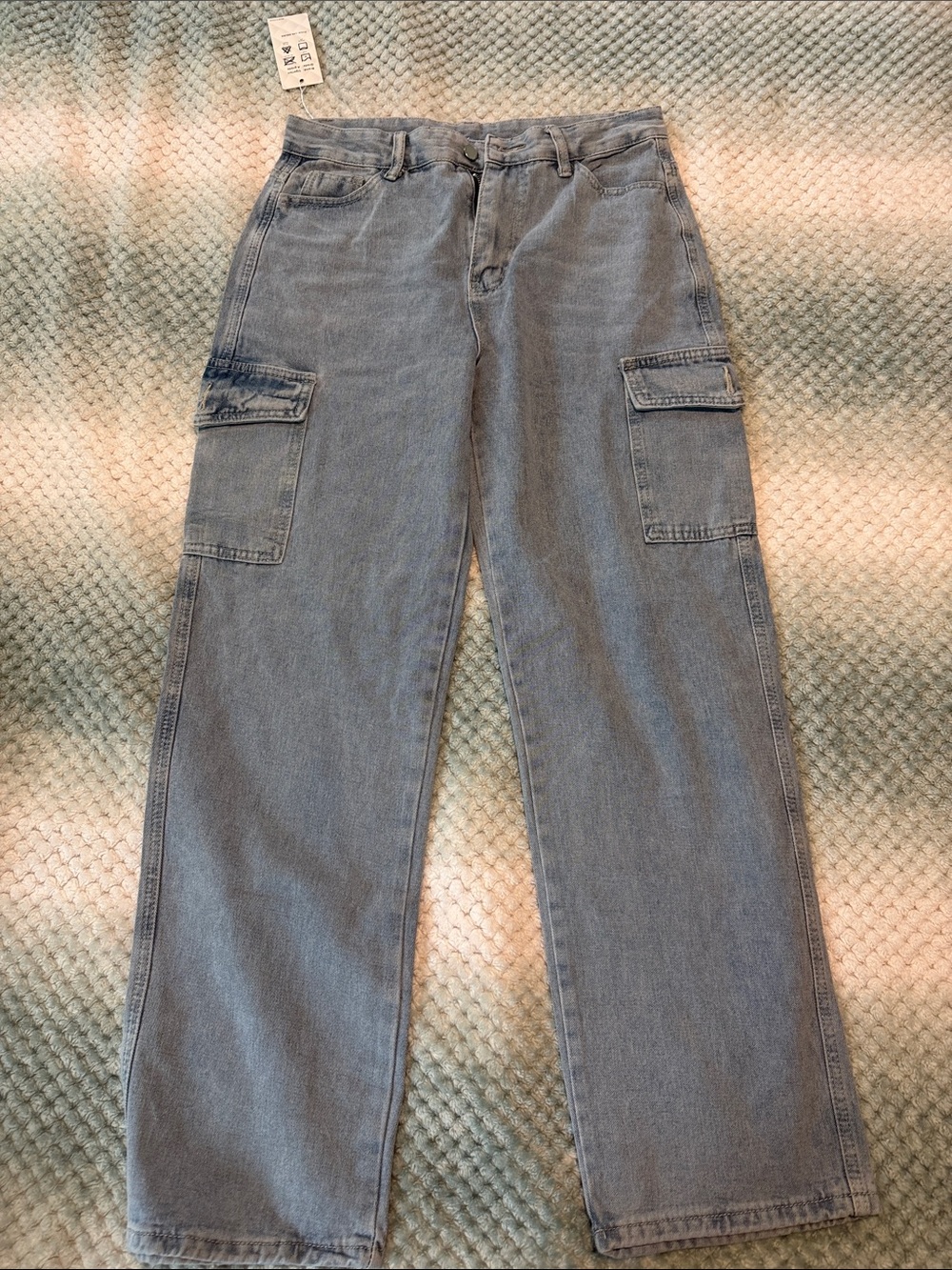 BDG Light Blue Straight Leg Cargo Jeans
